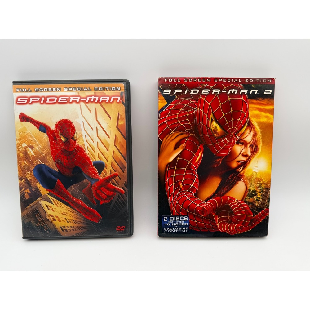 Spider-Man 1 & 2 DVD Bundle Full Screen Special Edition Marvel Tobey Maguire